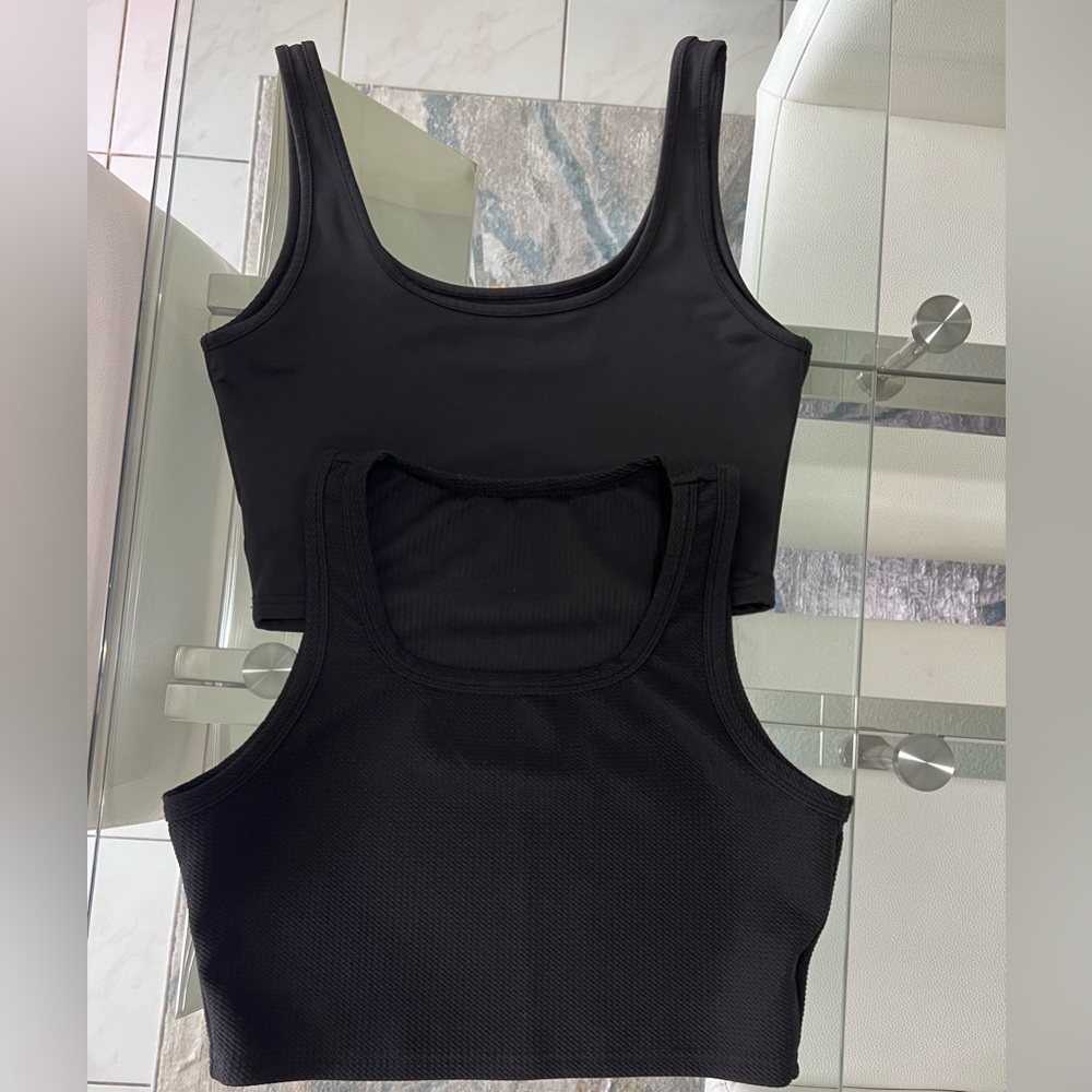 2 black crop top bundle
